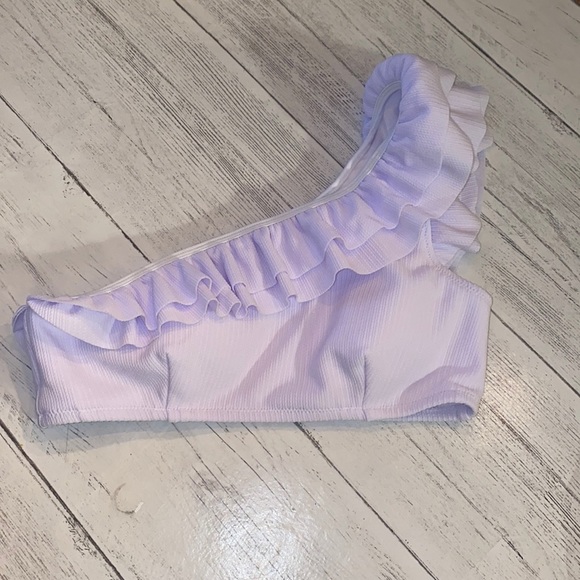 Cupshe Swim One Shoulder White Ruffle Bikini Top Poshmark